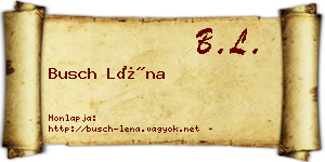Busch Léna névjegykártya